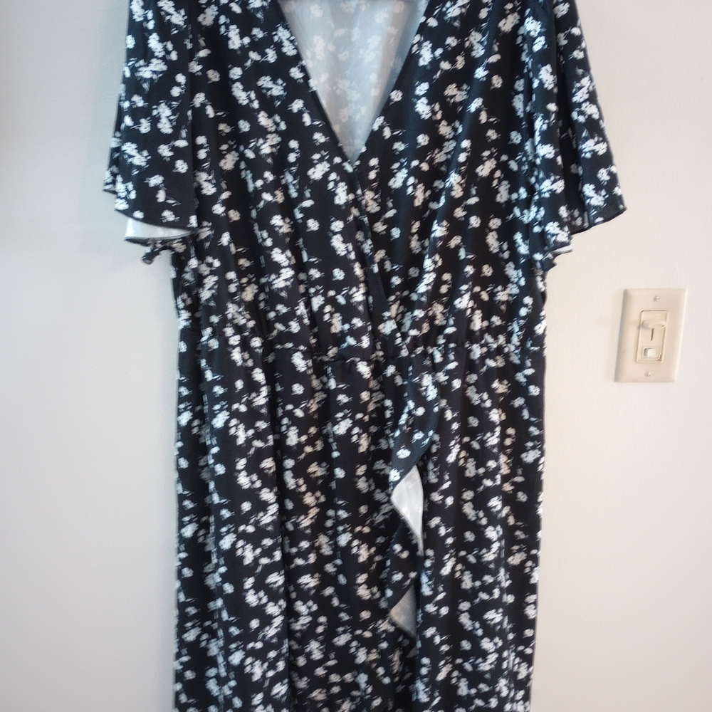 Floral Black Midi Dress